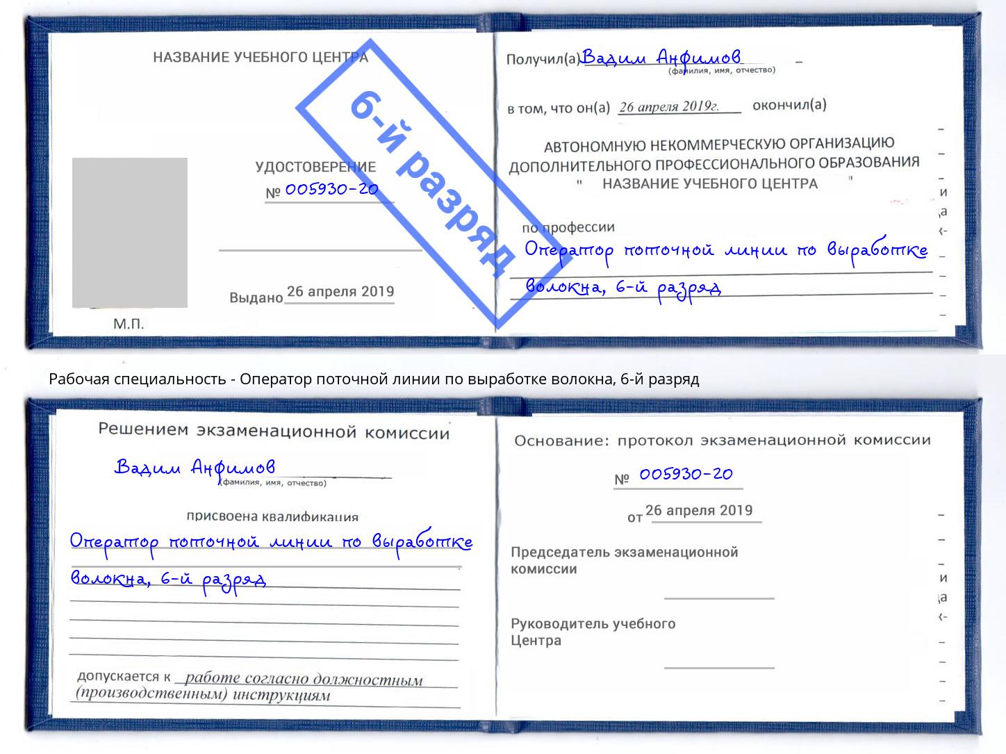 корочка 6-й разряд Оператор поточной линии по выработке волокна Сыктывкар